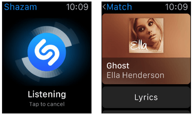 Shazam Apple Watch screenshot