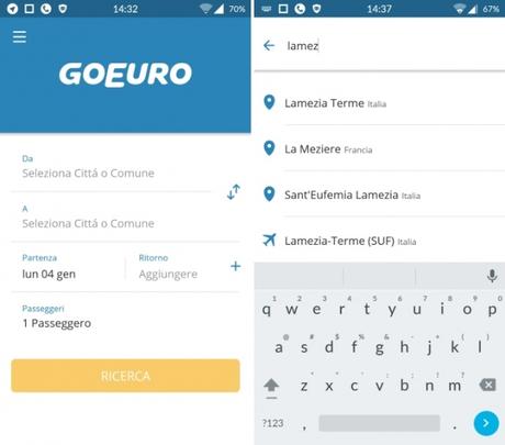 GoEuro app per confrontare treni, aerei ed autobus in tutta Europa