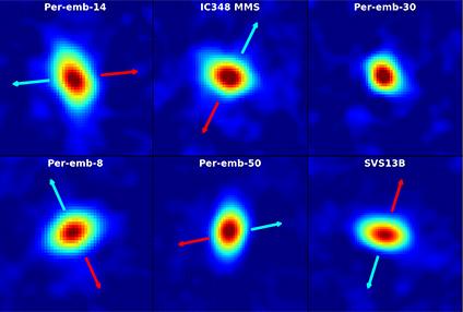 Dischi di materiale attorno a giovani stelle. Crediti: Segura-Cox, et al., NRAO/AUI/NSF