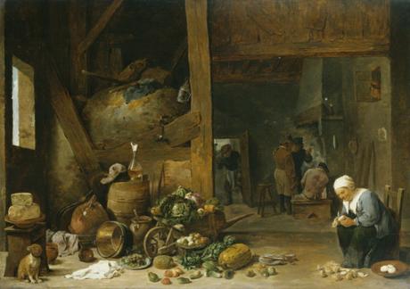 The Interior of a Kitchen with an Old Woman Peeling Turnips c. 1640-44 Royal Collection Trust© Her Majesty Queen