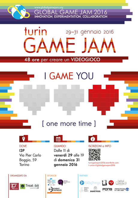 Global Game Jam 2016 a Torino dal 29 al 31 gennaio