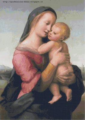 Schema per il punto croce: Madonna dei Tempi - Raffaello Sanzio -