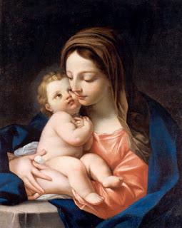 Schema a punto croce: Madonna con Bambino - Cignani -