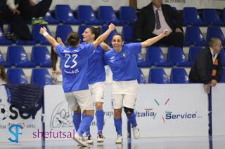 Amparo segna il gol della vittoria del Montesilvano sulla SS Lazio calcio a 5 femminile