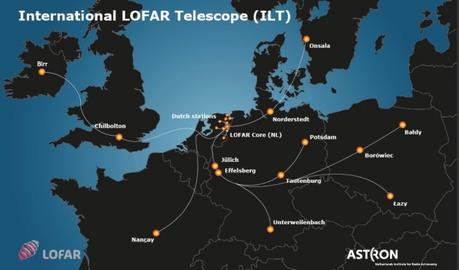Mappa delle stazioni dell'International LOFAR Telescope (ILT). A Birr (Irlanda) la nuova stazione.