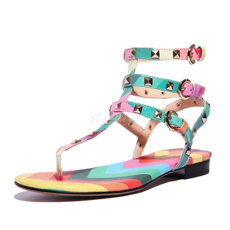 Fashion Rainbow Flat Thong Sandal