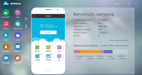 AirMore: gestire smartphone Android e Apple dal web