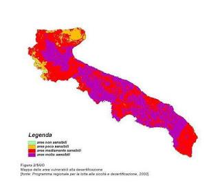 RISCHIO DESERTIFICAZIONE: la Puglia è “una delle regioni mediterranee maggiormente esposte”