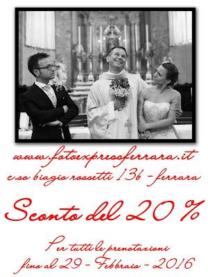 Sconto del 20% sulle foto di matrimonio offerto dallo studio Foto Express Ferrara
