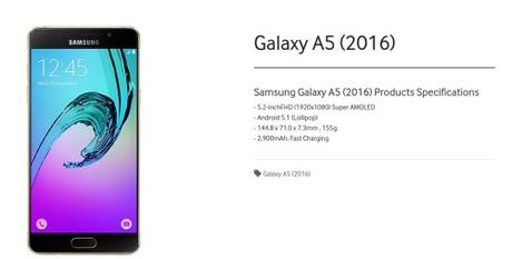 Galaxy A5 2016 PRODUCT INFO Samsung Mobile Press