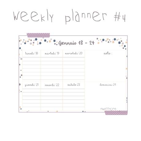 #4 Weekly planner free printable