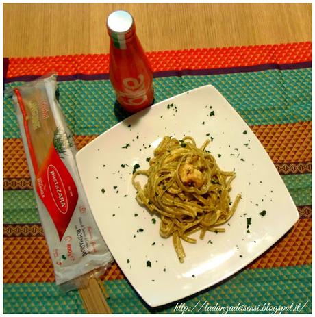 Linguine al rosmarino in crema di gamberetti