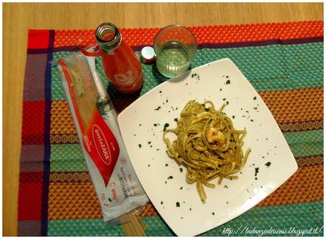 Linguine al rosmarino in crema di gamberetti