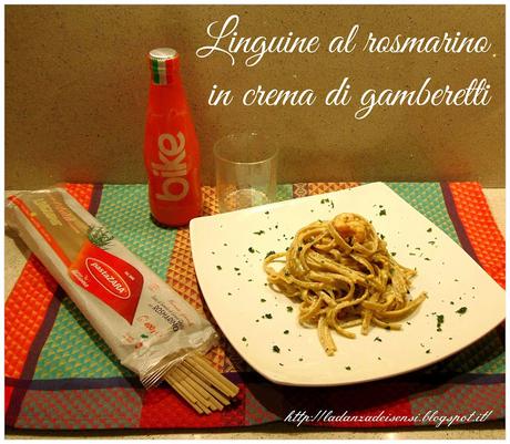 Linguine al rosmarino in crema di gamberetti