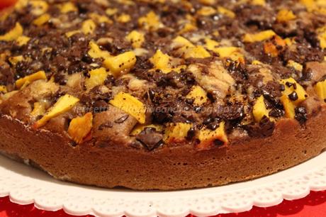 Torta cachi e cioccolato al olio e  sciroppo d'acero