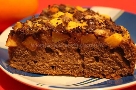 Torta cachi e cioccolato al olio e  sciroppo d'acero