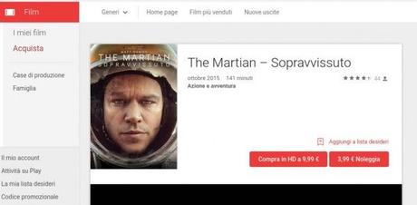 The Martian – Sopravvissuto   Film su Google Play