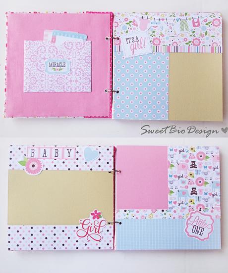 Album foto Bimba con Copertina in Stoffa - Fabric Cover Baby girl photoalbum