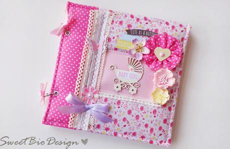 Album foto Bimba con Copertina in Stoffa - Fabric Cover Baby girl photoalbum