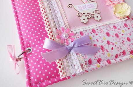 Album foto Bimba con Copertina in Stoffa - Fabric Cover Baby girl photoalbum