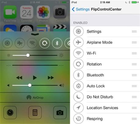 Tweak Cydia (iOS 9.x.x) – FlipControlCenter personalizziamo il Centro di Controllo si aggiorna correggendo qualche bug [ Vers. 1.0.3]