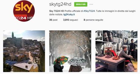 Sky TG24 HD arriva su Instagram, grazie alle foto l'informazione con tutte le notizie