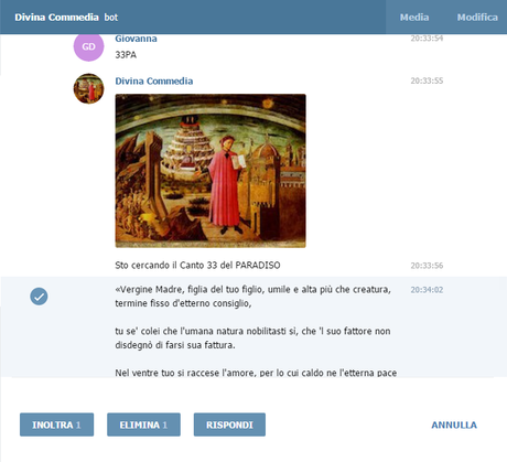 DIvina Commedia Telegram da pc