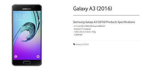 samsung Galaxy A3 2016 PRODUCT INFO Samsung Mobile Press