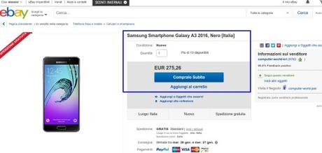 Samsung Smartphone Galaxy A3 2016  Nero  Italia    eBay