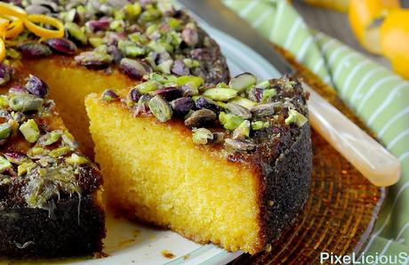 Torta di Farina Gialla all’Arancia e Pistacchi