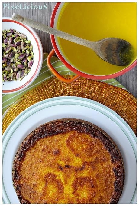 Torta di Farina Gialla all’Arancia e Pistacchi