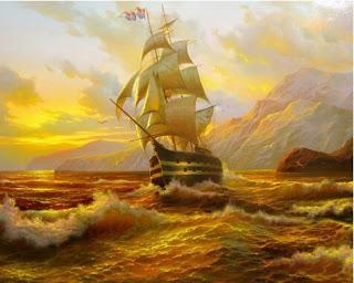 Schema a punto croce: Barca in mare