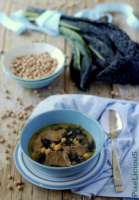 Minestrone di Cavolo Nero e Ceci con Maltagliati di Farina di Castagne