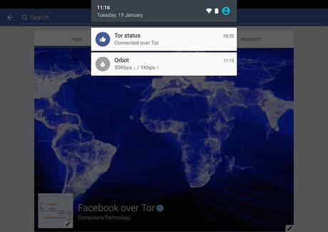 Facebook per Android ora integra Tor