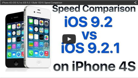 Test di velocità tra iOS 9.2.1 vs iOS 9.2