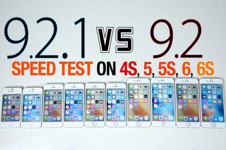 Test di velocità tra iOS 9.2.1 vs iOS 9.2