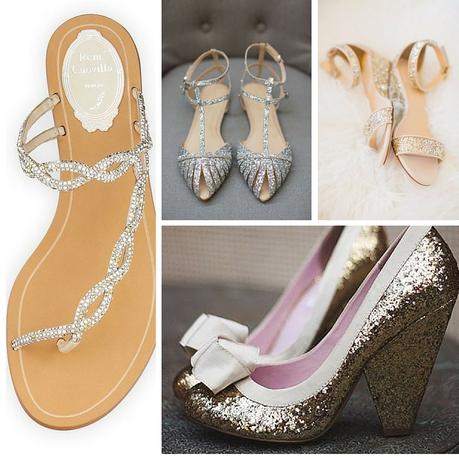 Scarpe da sposa con glitter: fantastiche!