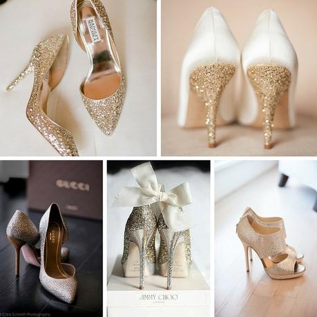 Scarpe da sposa con glitter: fantastiche!