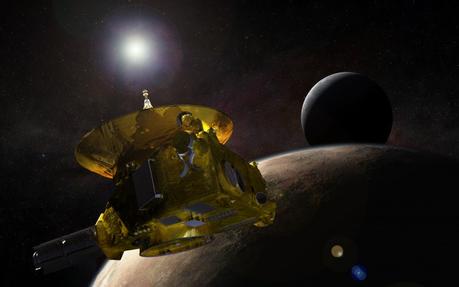 Il flyby di New Horizons su Plutone, nel rendering di un artista. Crediti: NASA.