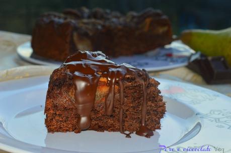 Torta pere e cioccolato con farina di riso e lavanda