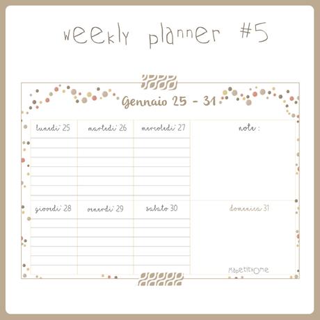 #5 weekly planner free printable