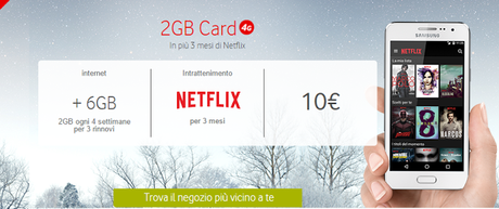 6GB + Netflix per 3 mesi a soli 10€ per i nuovi clienti Vodafone