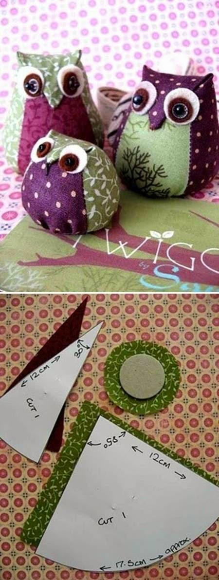 10 Gufi di stoffa fai da te cartamodelli e tutorial cucito creativo 10 Gufi di stoffa fai da te cartamodelli e tutorial cucito creativo