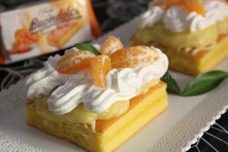 Tortino Buondolce agli agrumi con lemon curd e panna montata