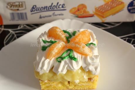 Tortino Buondolce agli agrumi con lemon curd e panna montata