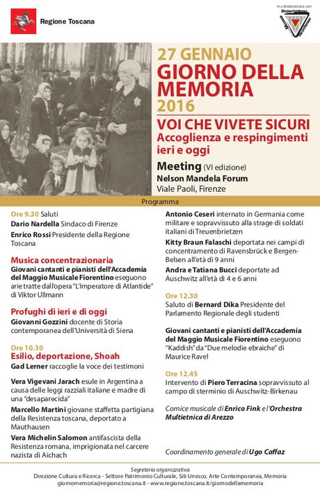 Giorno della Memoria 2016: il Meeting della Regione Toscana
