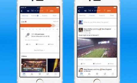 Facebook Sport Stadium rende sociale il live sport