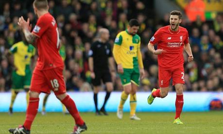 Norwich-Liverpool 4-5: spettacolo a Carrow Road, Lallana regala la vittoria ai Reds all’ultimo secondo