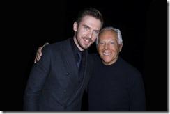 Giorgio Armani e Dan Stevens - SGP