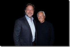 Giorgio Armani e Russell Crowe -SGP